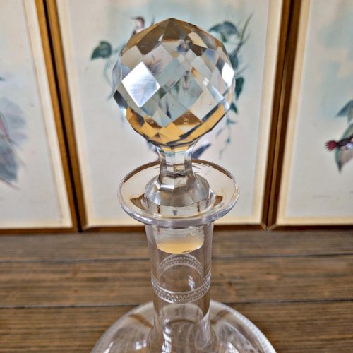 Carafe à vin en cristal guilloché (gravé) - début 1900