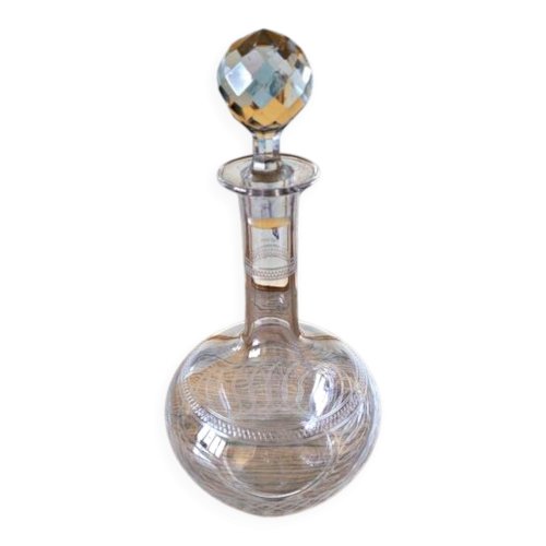 Carafe à vin en cristal guilloché (gravé) - début 1900