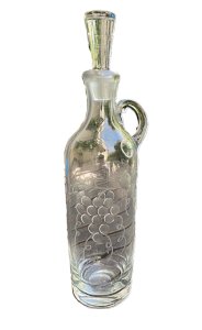 Carafe à vin en verre gravé à décor de vigne