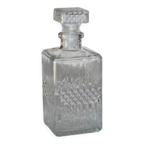 Carafe à whisky vintage en verre pressé