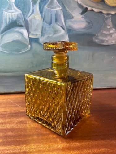 Carafe à whisky vintage en verre taillé