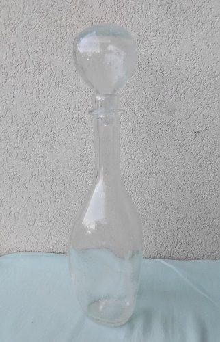 Carafe bouteille en verre bullé