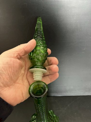 Carafe bouteille En Verre Empoli Vert avec Bouchon vintage décoration génie