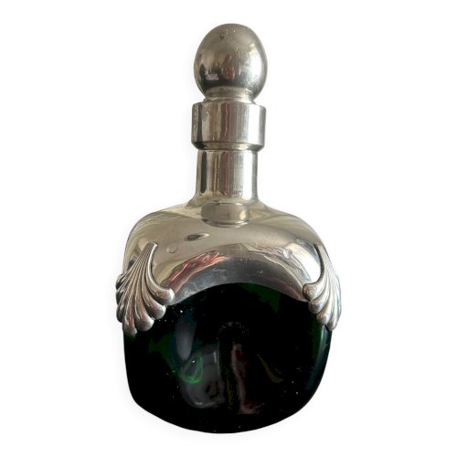 carafe des années 70 en chrome et verre