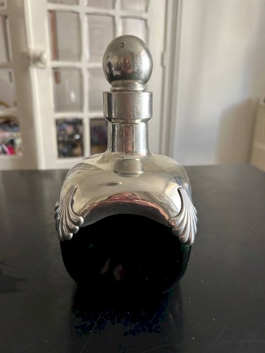 carafe des années 70 en chrome et verre