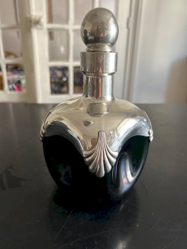 carafe des années 70 en chrome et verre