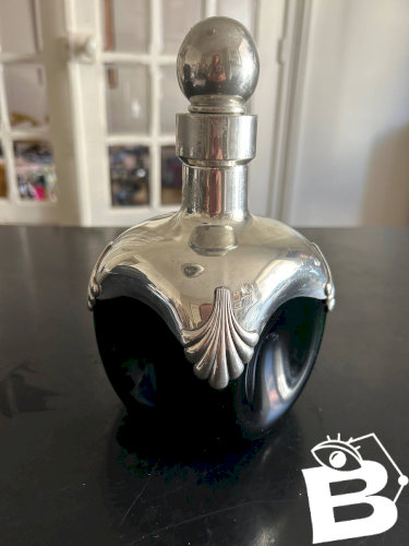 carafe des années 70 en chrome et verre