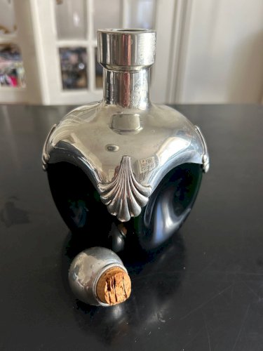 carafe des années 70 en chrome et verre