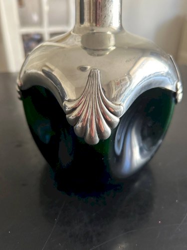 carafe des années 70 en chrome et verre
