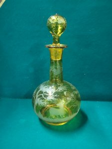 BOHEMIAN CRYSTAL CARAFE WITH ITS STOPPER
