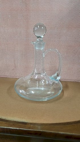 CARAFE EN VERRE A DECANTER AVEC ANSE ET BOUCHON