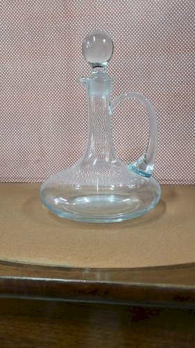 CARAFE EN VERRE A DECANTER AVEC ANSE ET BOUCHON