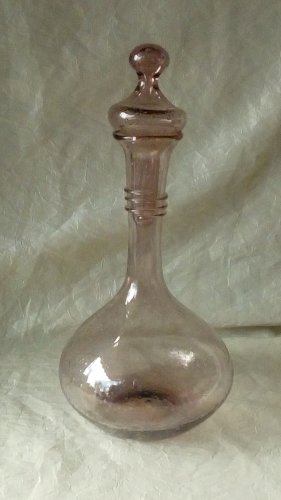 CARAFE EN VERRE DE BIOT VERRE BULLE MAUVE CLAIR**