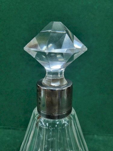 CARAFE OU FLACON EN CRISTAL ET ARGENT MASSIF POINCON MINERVE