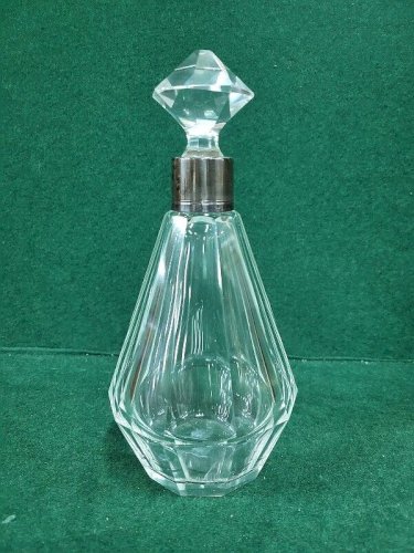 CARAFE OU FLACON EN CRISTAL ET ARGENT MASSIF POINCON MINERVE
