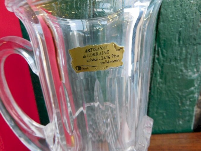 CARAFE PICHET DE TABLE EN CRISTAL ARTISANAT DE LORRAINE