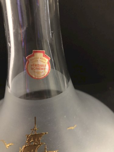 Carafe vintage en cristal de Bohème