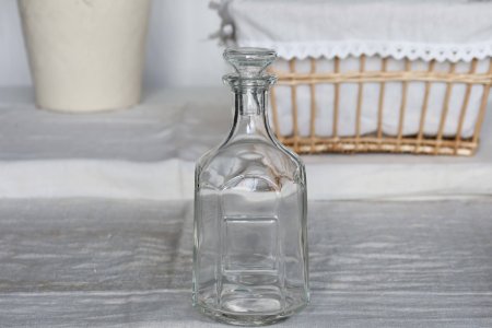 Vintage glass carafe with stopper