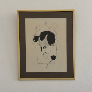 Caricature by Serge Czerefkov Serge Grès depicting André Salmon A5770