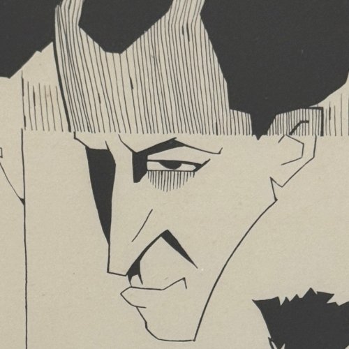 Caricature par Serge Czerefkov Serge Grès représentant André Salmon A5770