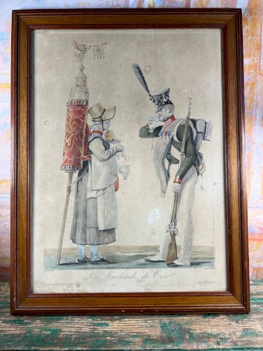 Carle Vernet – La Marchande de Coco – Antique French Engraving c.1810 – Debucour