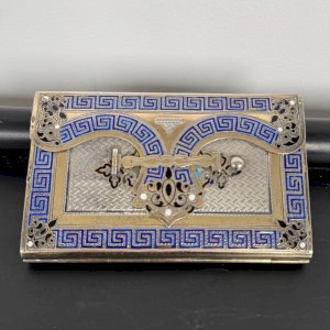 Silver dance card enhanced with cloisonné, late 19th century, Napoleon III M3959