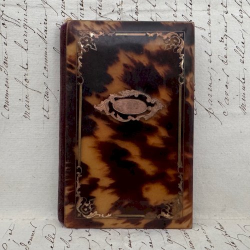 Carnet de bal en écaille ornementée de marqueterie XIXe Napoléon III M4092