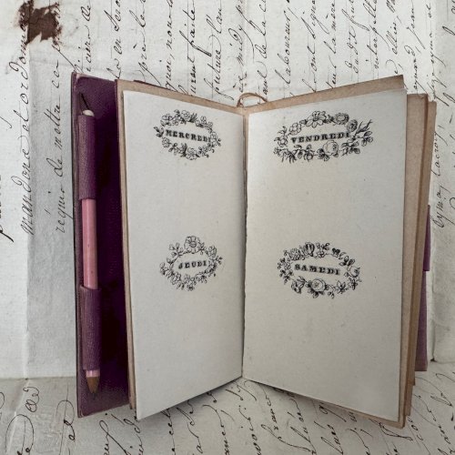 Carnet de bal en écaille ornementée de marqueterie XIXe Napoléon III M4092