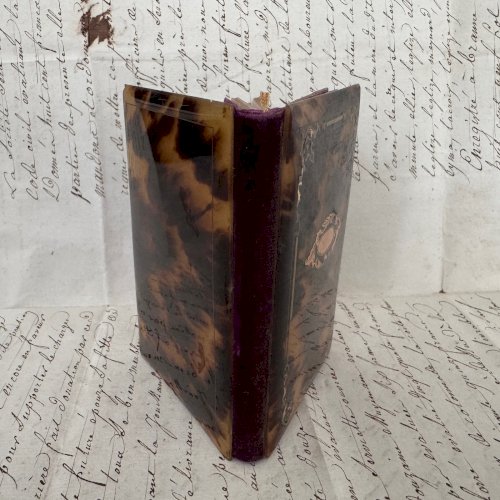 Carnet de bal en écaille ornementée de marqueterie XIXe Napoléon III M4092
