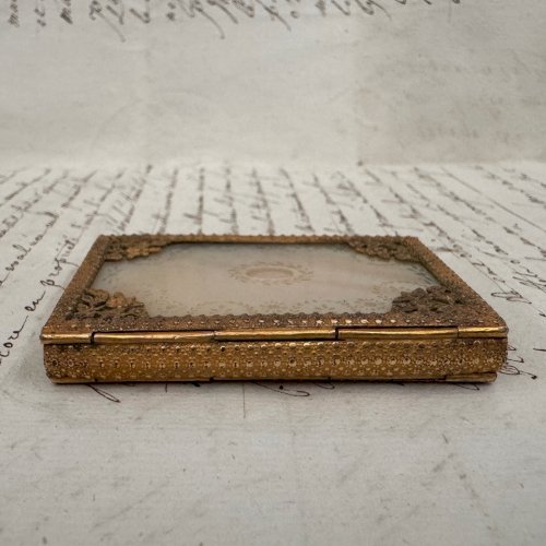 Carnet de bal en nacre et pomponne début XIXe Restauration Charles X M4095