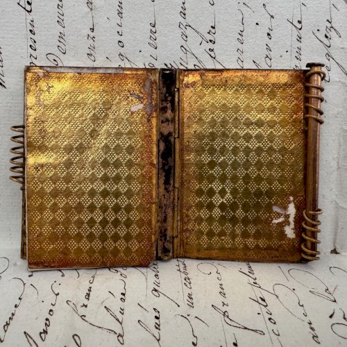 Carnet de bal en nacre et pomponne début XIXe Restauration Charles X M4095