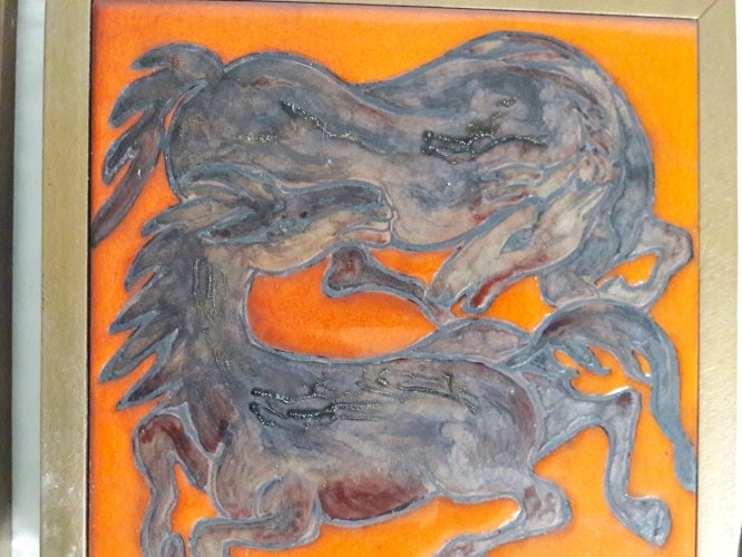 Carreau en céramique chevaux
