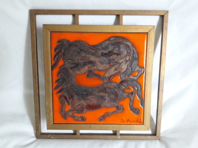 Carreau en céramique chevaux