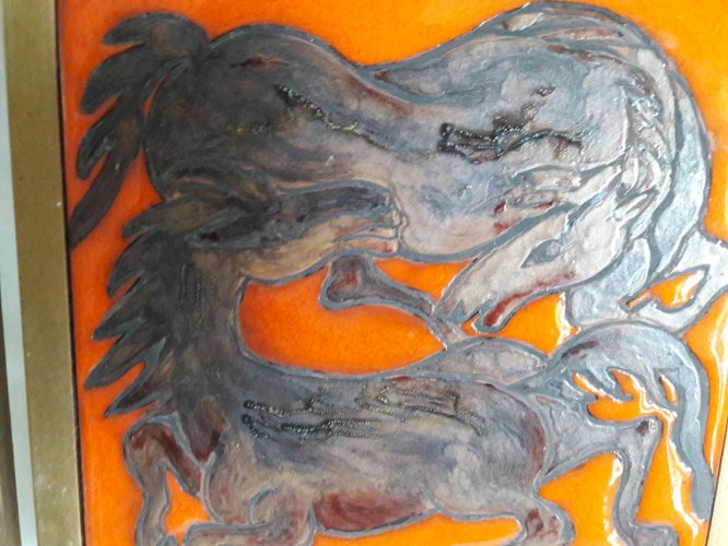 Carreau en céramique chevaux