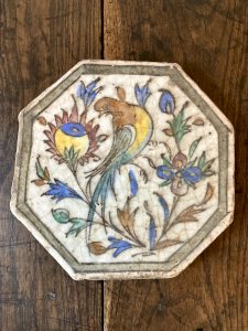 Ancient Persian tile in glazed earthenware