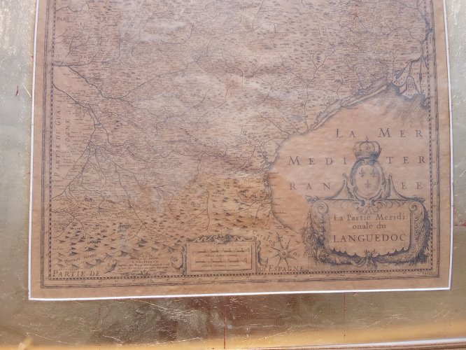 Carte ancienne du Languedoc, reproduction 