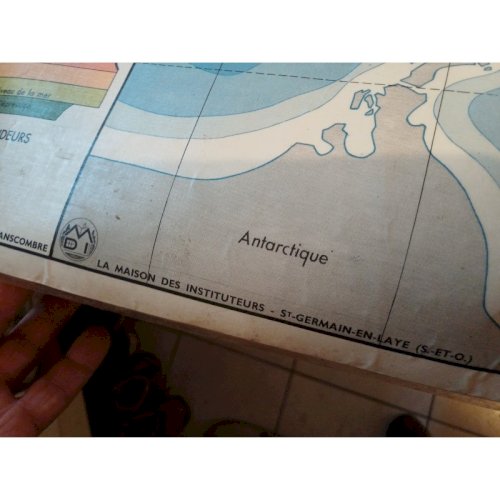 Carte Plastifié Planisphére de J.Anscombre