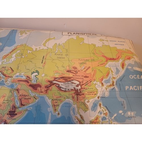 Carte Plastifié Planisphére de J.Anscombre