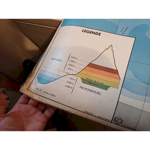 Carte Plastifié Planisphére de J.Anscombre