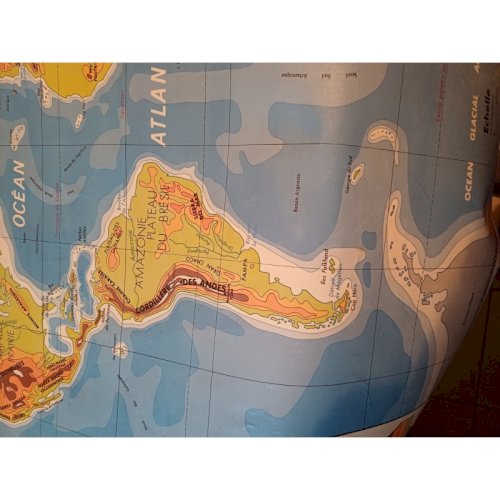 Carte Plastifié Planisphére de J.Anscombre