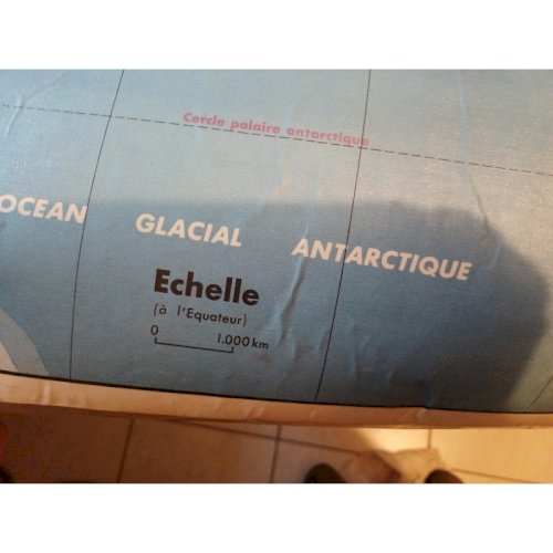 Carte Plastifié Planisphére de J.Anscombre