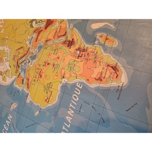 Carte Plastifié Planisphére de J.Anscombre