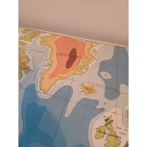 Carte Plastifié Planisphére de J.Anscombre