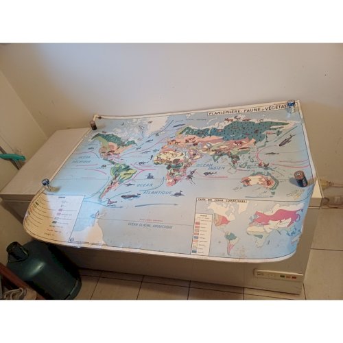 Carte Plastifié Planisphére de J.Anscombre