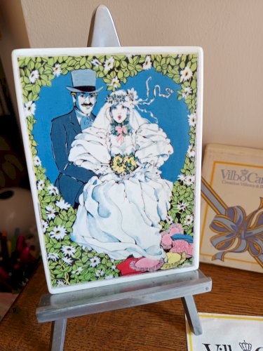 Carte Postal Porcelaine VilboCard Villeroy & Boch Les Jeunes Mariés Bride Groom