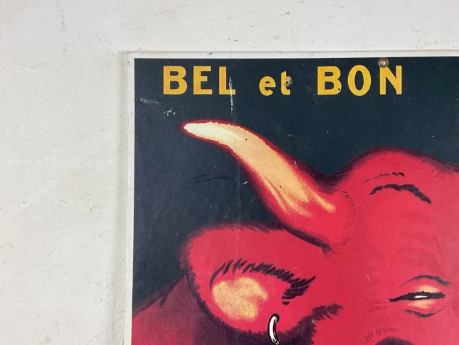 CARTON PUBLICITAIRE "LA VACHE QUI RIT" BENJAMIN RABIER Vintage .