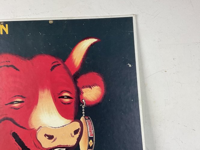 CARTON PUBLICITAIRE "LA VACHE QUI RIT" BENJAMIN RABIER Vintage .