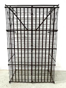 Iron bottle rack with double doors, 20th century.
