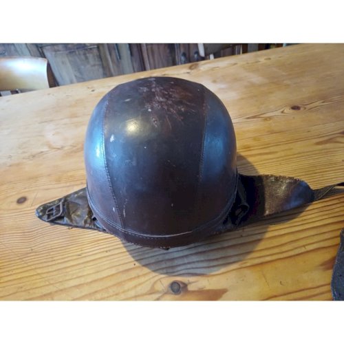 Casque de Moto Vintage Cuir