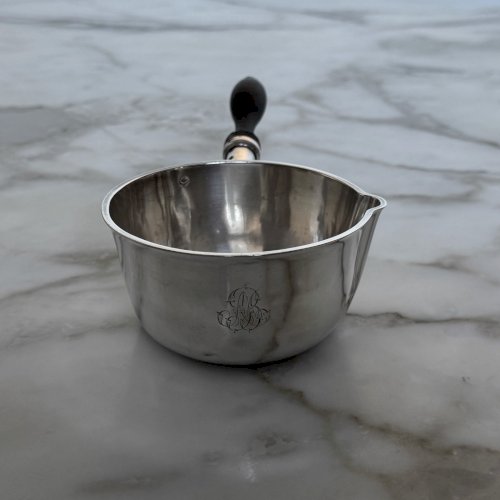 Casserole en argent massif manche en ébène XIXe M4056